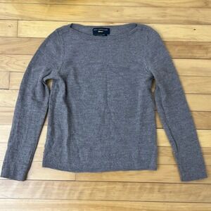Paul Costelloe Grey Pure Extra Fine Merino Wool Boat Neck Sweater Medium